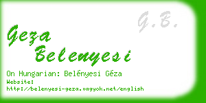 geza belenyesi business card