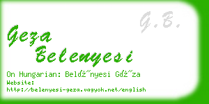 geza belenyesi business card